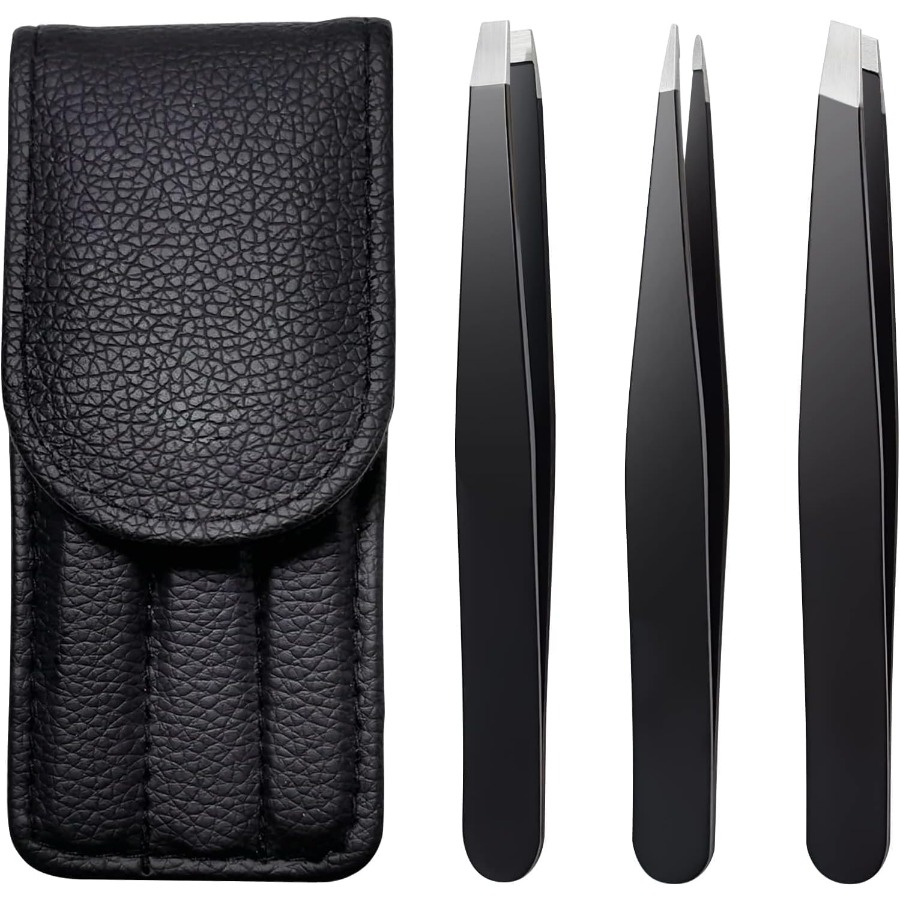 Men'S Grooming Tips - Edelstahl-Pinzetten-Set für Augenbrauen, Präzisions-Schrägspitze für Gesichtshaare