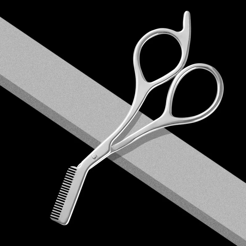 Men'S Grooming Eyebrow Trimming - Edelstahl-Augenbrauenschere mit Kamm, Gesichtshaar-Pflegewerkzeug für Männer