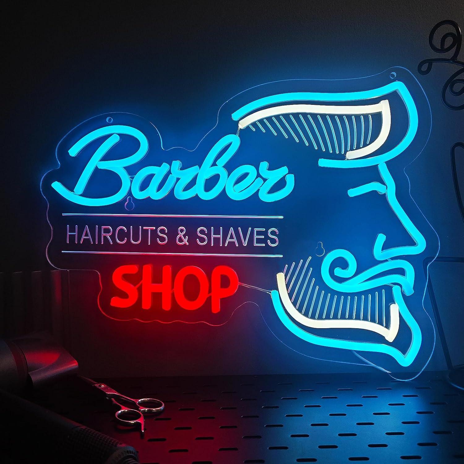 Men'S Grooming Store - Friseursalon-Neonschild, USB-dimmbares LED-Licht für Friseursalons, Grooming-Studios,