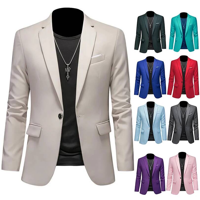 Jack Men'S Grooming - Boutique-Mode Einfarbiger Hochwertiger Marken-Casual-Business-Herrenblazer Bräutigam-Hochzeitsanzug Blazer