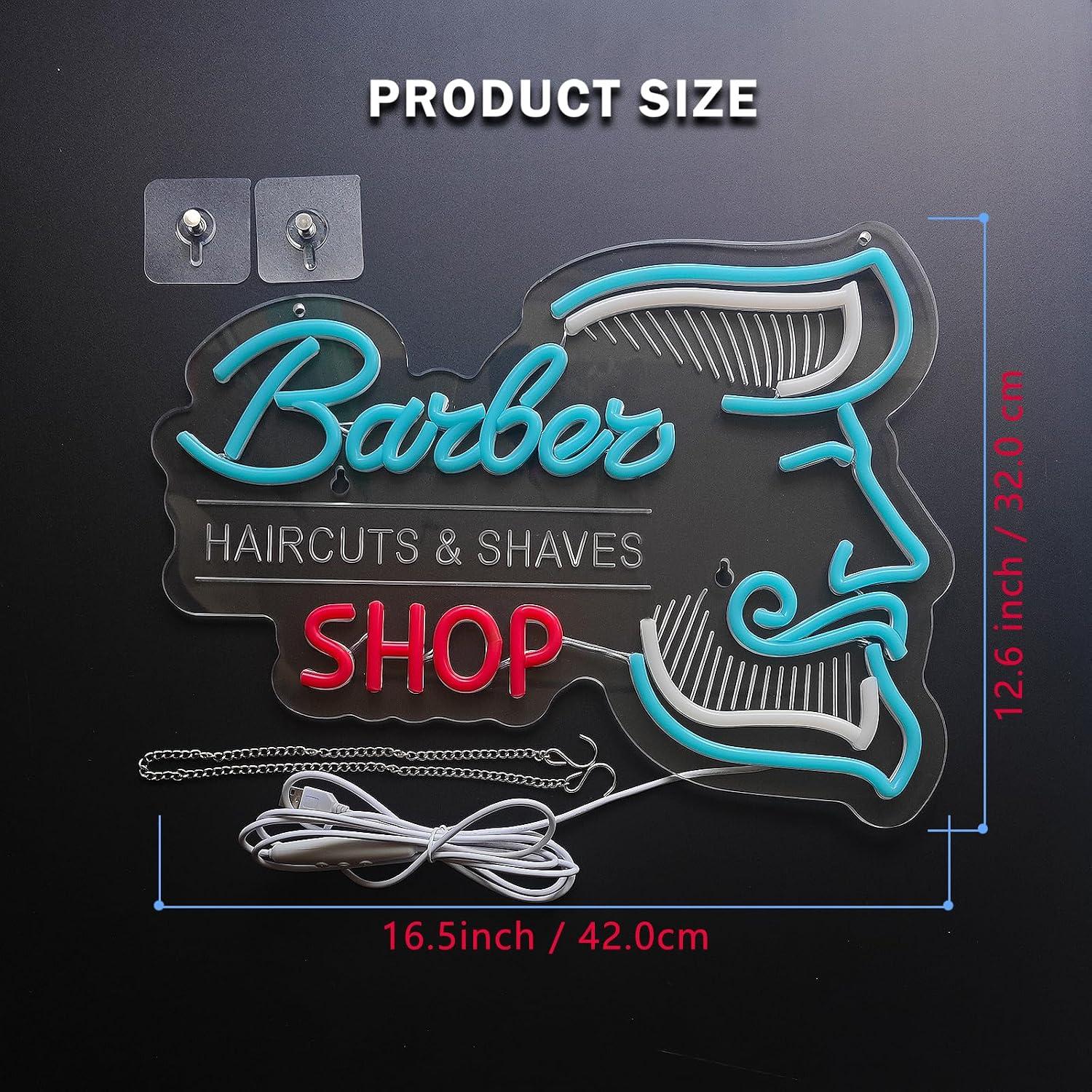 Friseursalon-Neonschild, USB-d – Men'S Grooming Store Bewertung und Preis